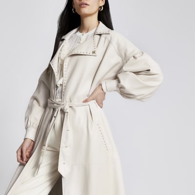 river island white coat