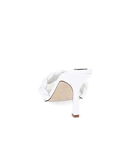 360 degree animation of product White faux leather woven high heel sandal frame-8