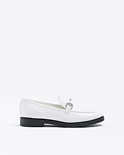 White flat loafers