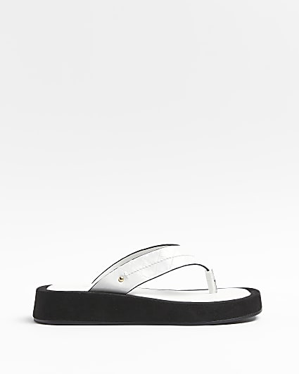 White flatform sandals