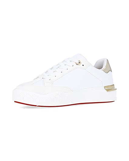 360 degree animation of product White flatform trainers frame-1