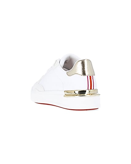 360 degree animation of product White flatform trainers frame-7