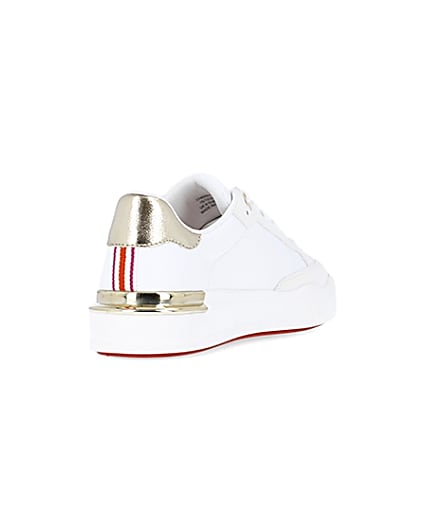 360 degree animation of product White flatform trainers frame-11