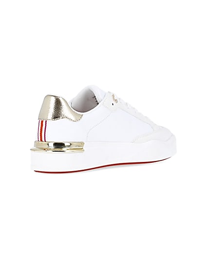 360 degree animation of product White flatform trainers frame-12