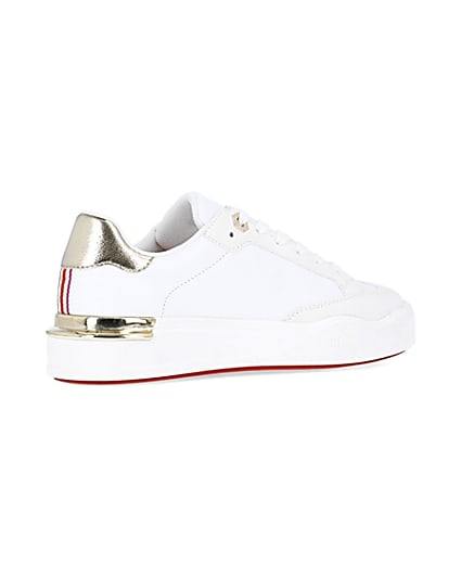 360 degree animation of product White flatform trainers frame-13