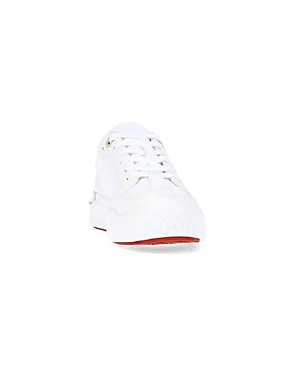 360 degree animation of product White flatform trainers frame-20