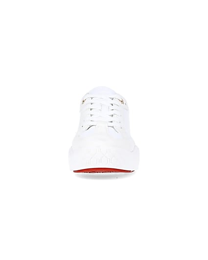 360 degree animation of product White flatform trainers frame-21