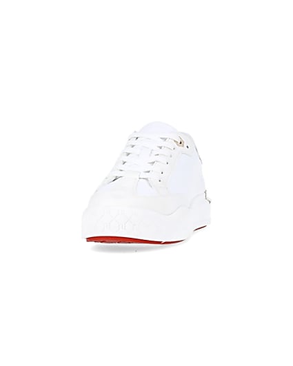 360 degree animation of product White flatform trainers frame-22