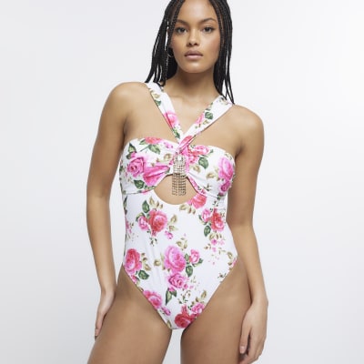 River island sale white floral swimsuit