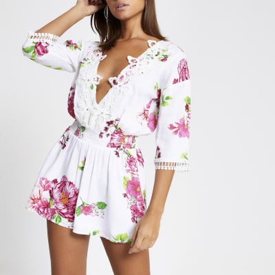 white beach playsuit