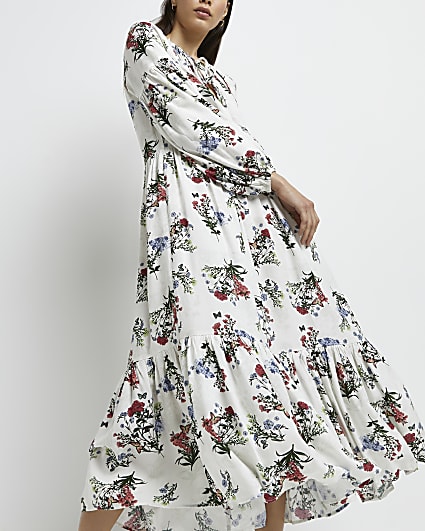 White floral Maxi Dress