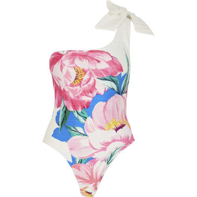 river island white floral swimsuit