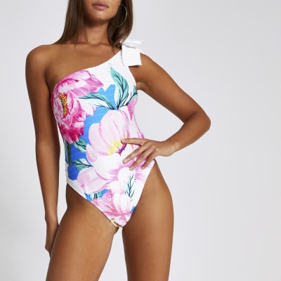 river island white floral swimsuit