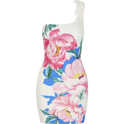 river island white floral dress