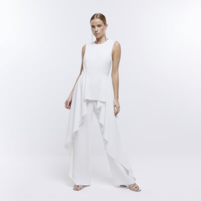 White frill jumpsuit