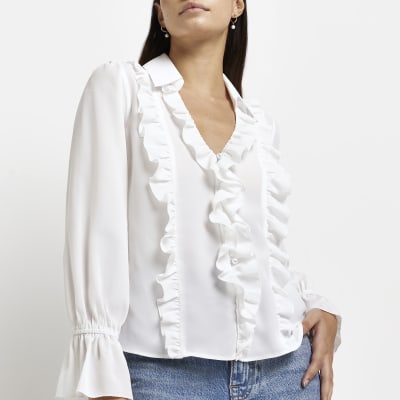 river island ladies white blouses