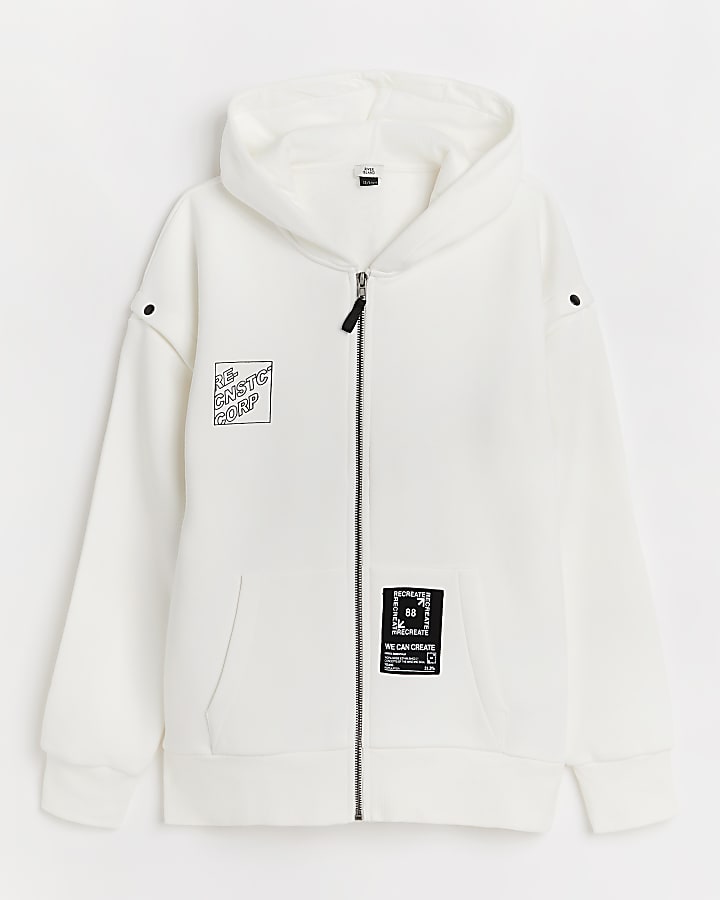 White graphic hoodie