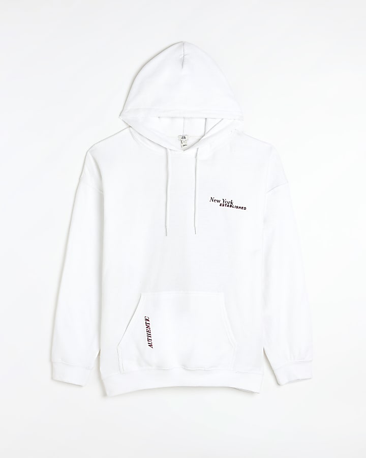 White graphic hoodie