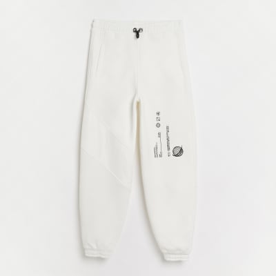 river island white joggers