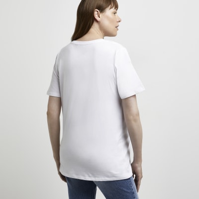 White graphic nursing t-shirt
