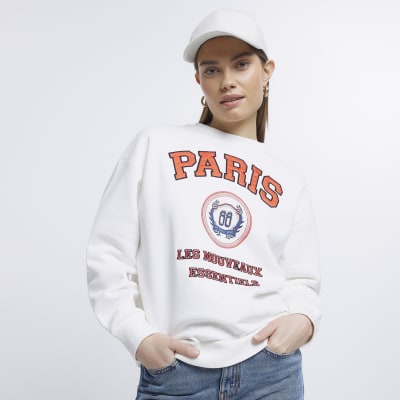 White graphic print sweatshirt