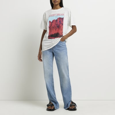 White graphic print t-shirt