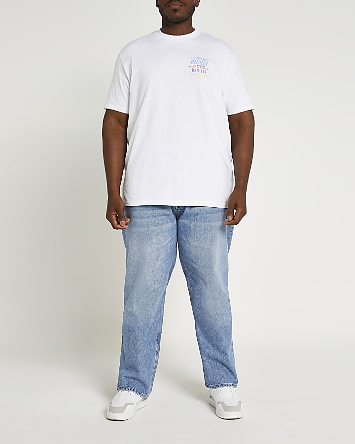 White graphic slim fit t-shirt