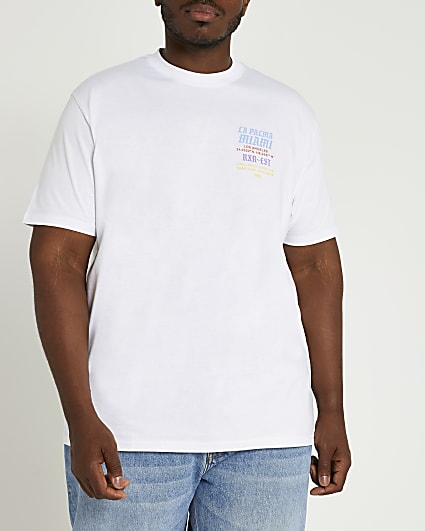 White graphic slim fit t-shirt