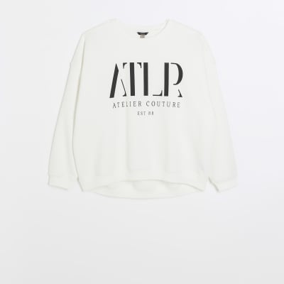 White graphic sweatshirt River Island