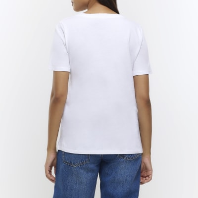 White graphic tshirt River Island