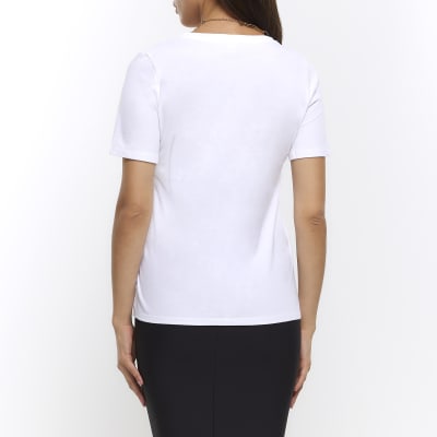 White graphic tshirt River Island