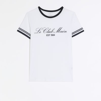 White graphic tshirt River Island