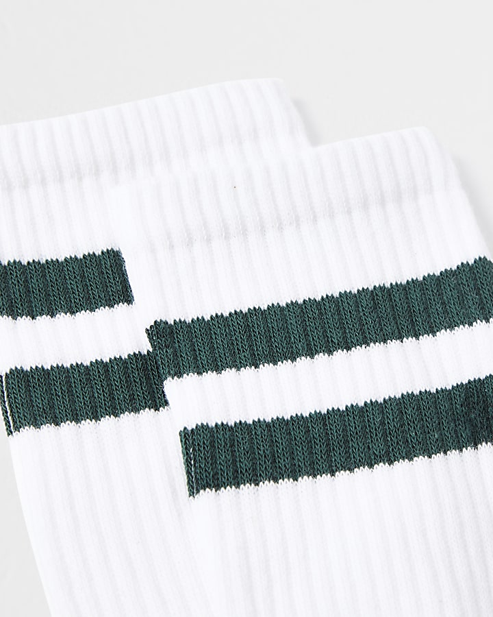 White green striped socks 1 pair