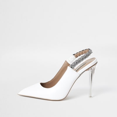 river island white heels