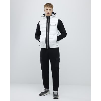 White Hybrid Hooded Gilet
