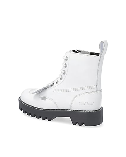 360 degree animation of product White Kickers ankle boots frame-5
