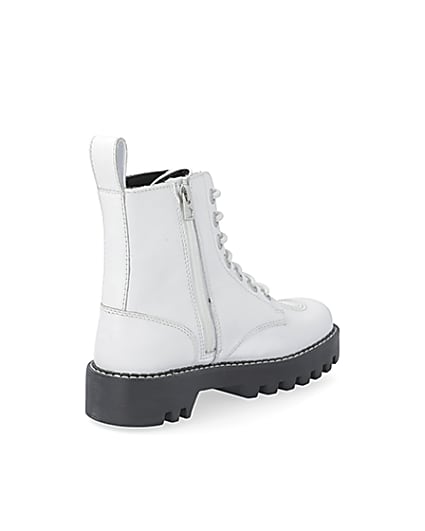360 degree animation of product White Kickers ankle boots frame-12