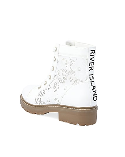 360 degree animation of product White lace detail ankle boots frame-6