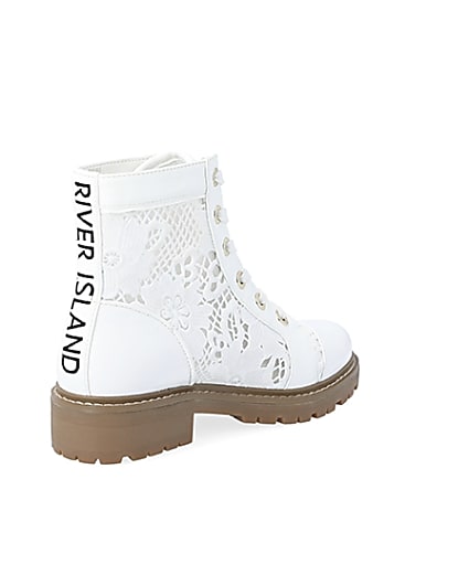 360 degree animation of product White lace detail ankle boots frame-12