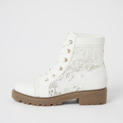 river island white ankle boots