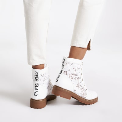 white ankle boots river island