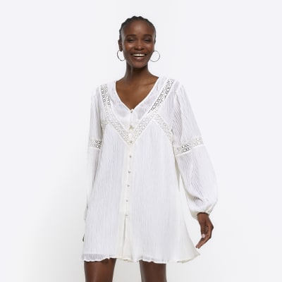 Broderie Anglaise Monogram Pajama Shirt - Women - Ready-to-Wear