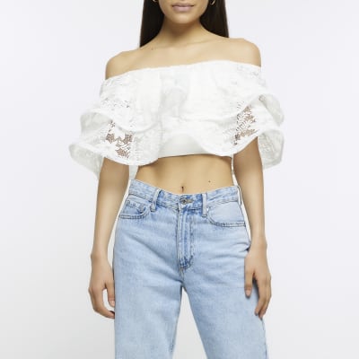 White best sale bardot shirt