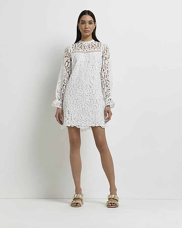 White lace mini dress