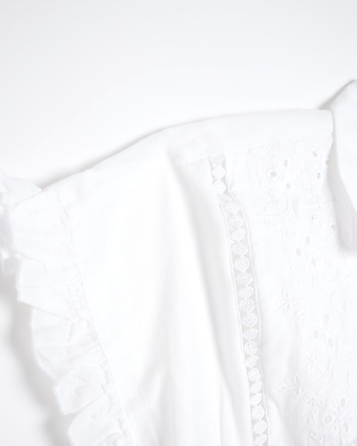White lace shirt playsuit