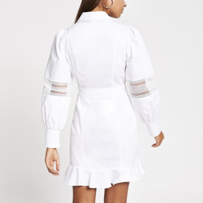 river island white shirt dress