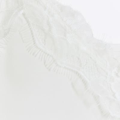 White Lace Trim Cami Top
