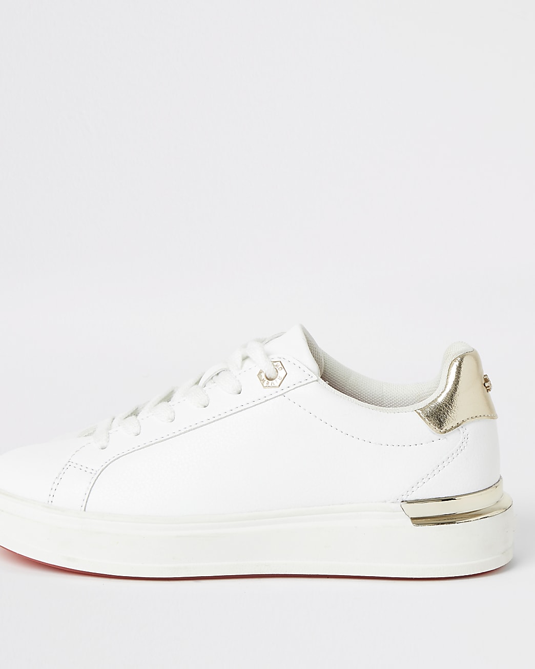 White lace-up chunky platform trainers | River Island
