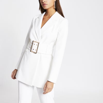 river island white blazer dress