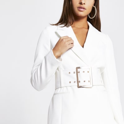 river island white blazer dress